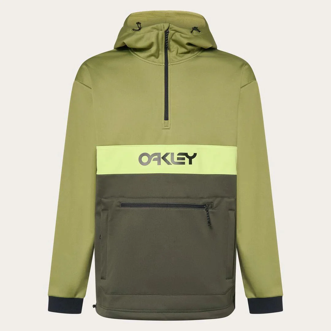 TNP Nose Grab Softshell Hoodie Felpa Snowboard Uomo Acid Green Olive